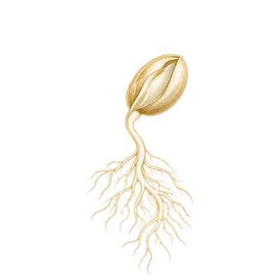 Germinating seed with roots — Understand