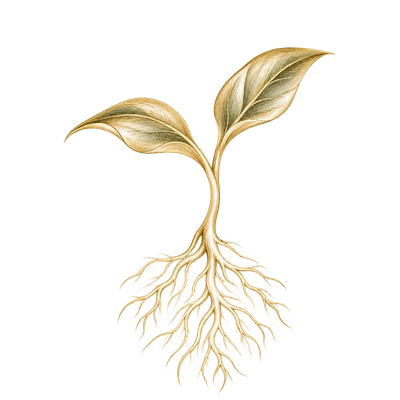 Two-leaf seedling with roots — Build